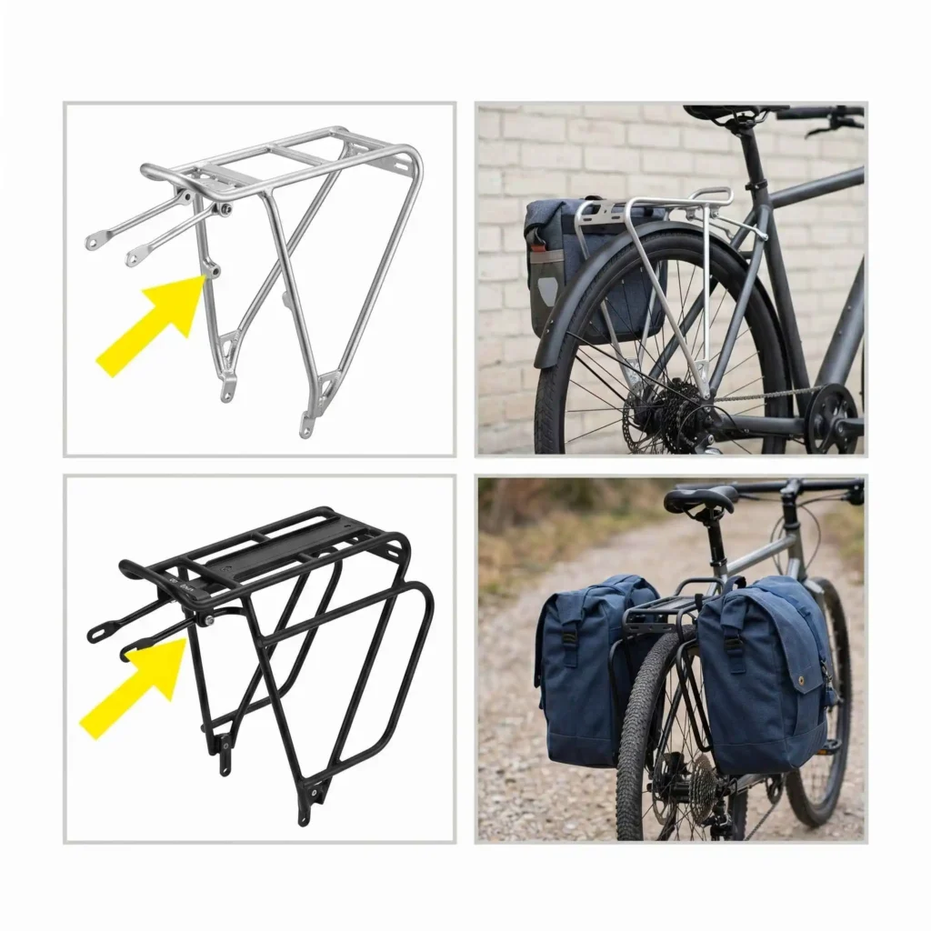 Parrilla para bicicleta trasera con soporte de carga — Accesorios E-Bikes Argentina Mendoza